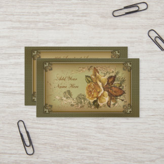Tarjeta De Visita Color de rosa antiguo amarillo