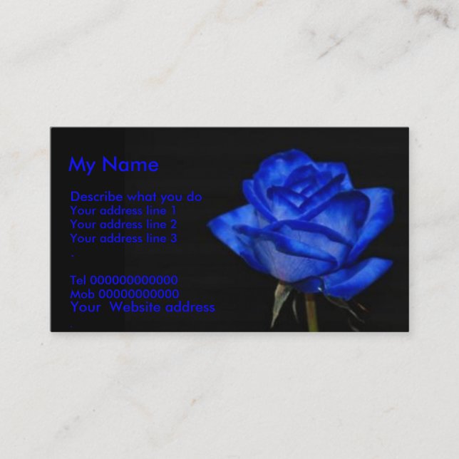 Tarjeta de visita color de rosa azul (Anverso)