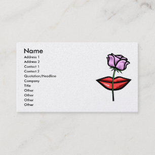 Tarjeta De Visita Color de rosa púrpura y labios