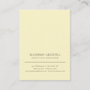 Tarjeta De Visita Color de seda de limón minimalista Plain Premium L