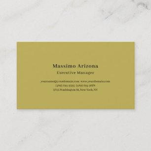 Tarjeta De Visita Color Dorado Liso Moderno Minimalista Profesional
