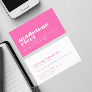 Tarjeta De Visita Color Femenino   Nombre de Empresa Minimalista en 