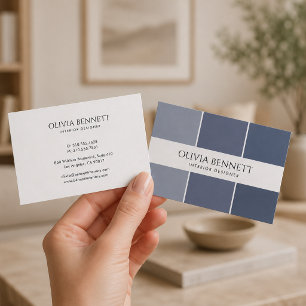 Tarjeta De Visita Color gris editable, diseñador de interiores moder