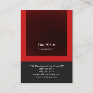 Tarjeta De Visita Color Gris Rojo Profesional Rastreado Único