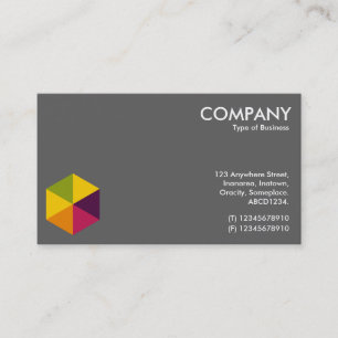 Tarjeta De Visita Color hexagón 01 - Blanco sobre gris