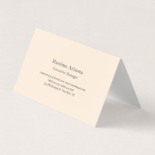 Tarjeta De Visita Color Marfil Liso Moderno Minimalista Profesional