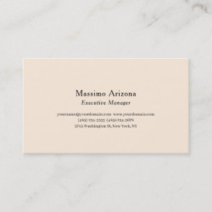 Tarjeta De Visita Color Marfil Minimalista Moderno Profesional Liso