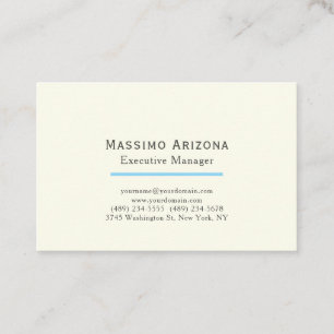 Tarjeta De Visita Color Marfil Plano Minimalista Moderno