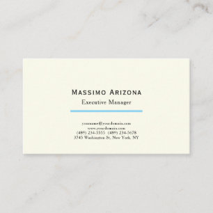 Tarjeta De Visita Color Marfil Plano Minimalista Moderno 