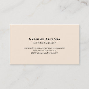 Tarjeta De Visita Color Marfil Plano Profesional Minimalista Moderno