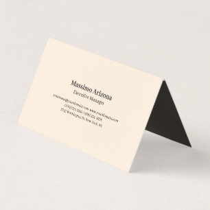 Tarjeta De Visita Color Marfil Plano Profesional Moderno Minimalista