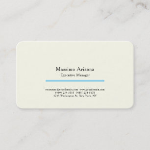 Tarjeta De Visita Color Marfil Plano Profesional Moderno Minimalista