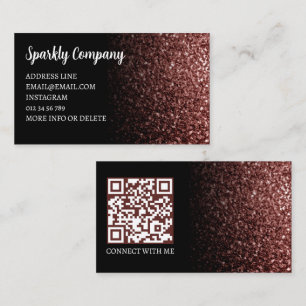 Tarjeta De Visita Color marrón rojo chispeante negro elegante código