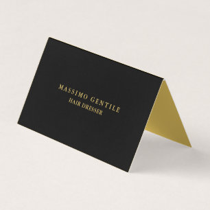 Tarjeta De Visita Color Oro Negro Profesional de Moda