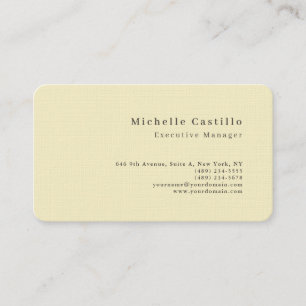 Tarjeta De Visita Color Pastel Crema Minimalista Moderno Nombre Llan