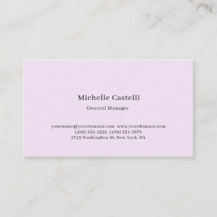Tarjeta De Visita Color Pastel Profesional Único Clásico Simple