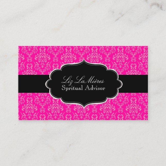 Tarjeta De Visita Color PixDezines Arianna Damask/DIY (Anverso)