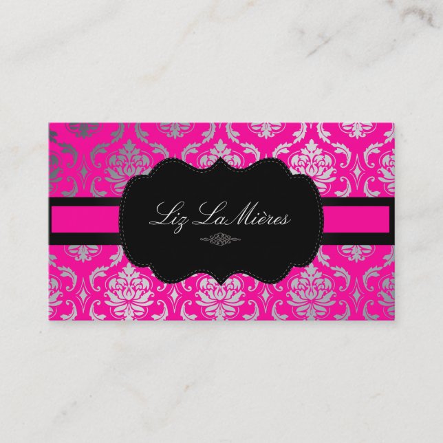 Tarjeta De Visita Color PixDezines Vendome Damask/DIY! (Anverso)