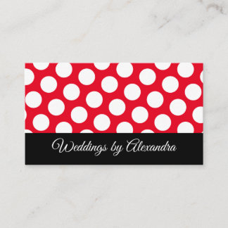 Tarjeta De Visita Color rojo brillante y blanco del punto de contact