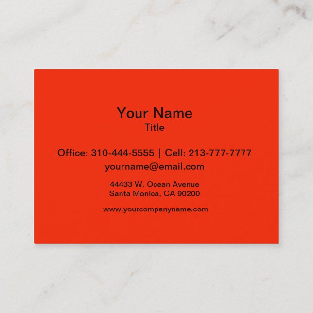 Tarjeta De Visita Color sólido escarlata (Reverso)