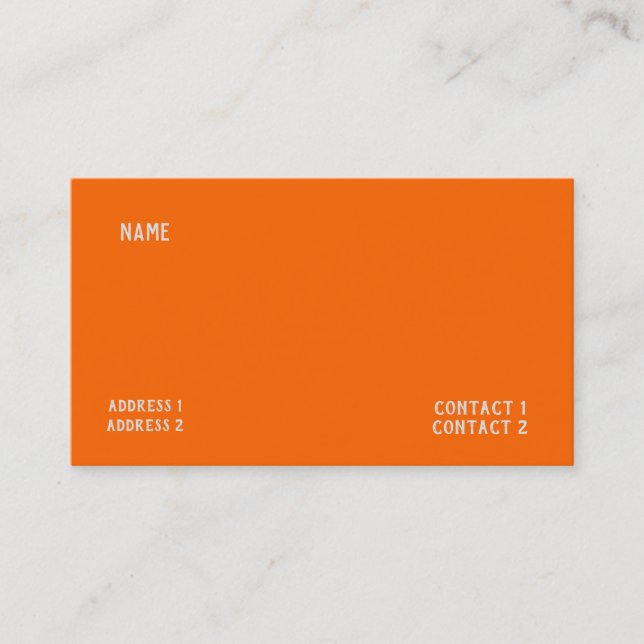 Tarjeta De Visita color sólido naranja neón (Anverso)