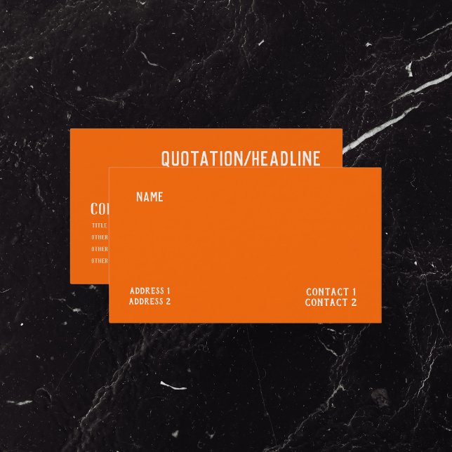 Tarjeta De Visita color sólido naranja neón (Subido por el creador)