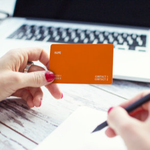Tarjeta De Visita color sólido naranja neón