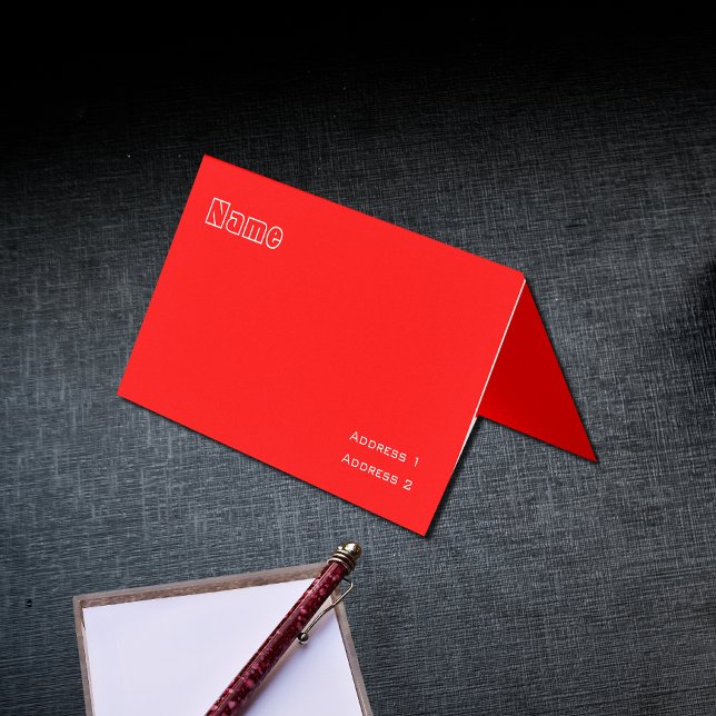 Tarjeta De Visita color sólido rojo neón (Subido por el creador)