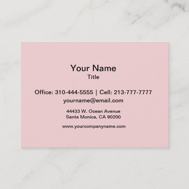 Tarjeta De Visita Color sólido rosa Rubor (Reverso)