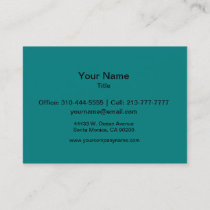 Tarjeta De Visita Color sólido verde azulado