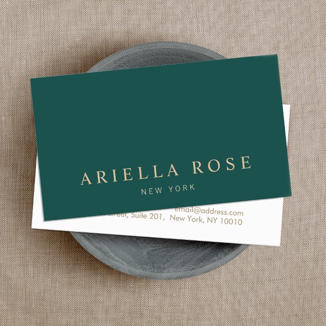 Tarjeta De Visita Color verde profesional moderno elegante (Subido por el creador)