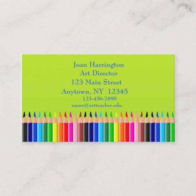 Tarjeta de visita coloreada de los lápices (Anverso)