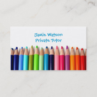 Tarjeta de visita coloreada del profesor del