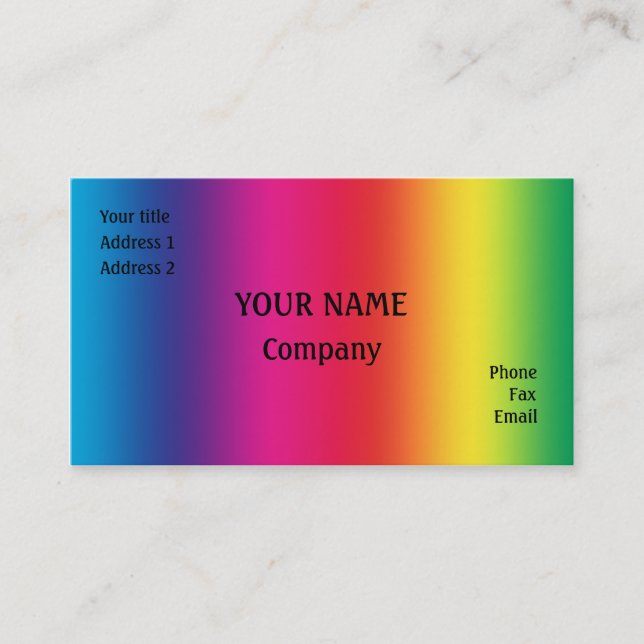 Tarjeta De Visita Colores arcoiris (Anverso)