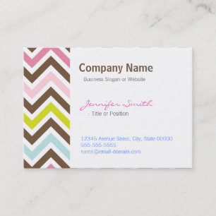 Tarjeta De Visita Colores aztecas - modelo de zigzag elegante de