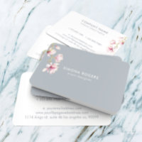 Colores de agua de Magnolia rosa Azul - Fondo gris