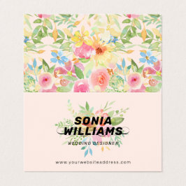 Tarjeta De Visita Colores de agua delicados ramo de flores