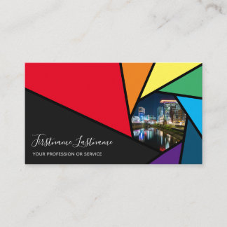 Tarjeta De Visita Colores de arcoíris apertura de cámara para fotógr