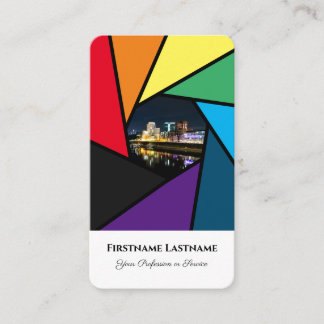 Tarjeta De Visita Colores de arcoíris de fotógrafos Lentes de cámara