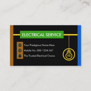 Tarjeta De Visita Colores de bombilla de cable eléctrico Electricida