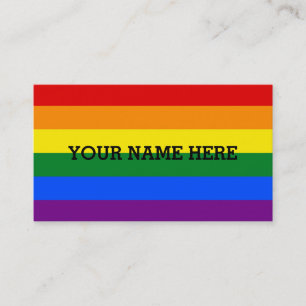 Tarjeta De Visita COLORES DE LA BANDERA DEL ARCO IRIS + su texto