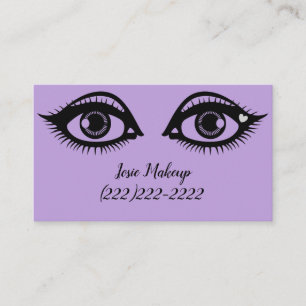 Tarjeta De Visita Colores de lavanda de maquillaje de papel con ojos