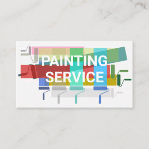 Tarjeta De Visita Colores de pintura con brocha de rodillo