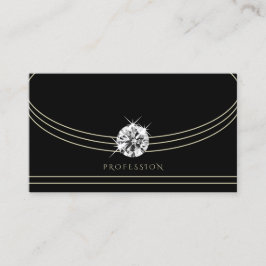 Tarjeta De Visita Colores de platino negro de lujo Diamantes de Faux