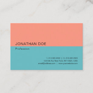 Tarjeta De Visita Colores de tendencia Modernista minimalista profes