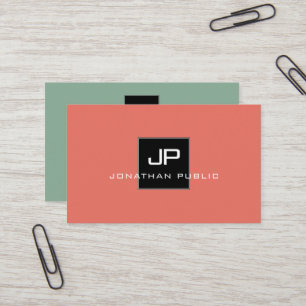Tarjeta De Visita Colores de tendencia Monograma plantilla elegante 