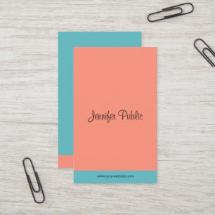 Tarjeta De Visita Colores de tendencia Plantilla de guión elegante m