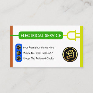 Tarjeta De Visita Colores del enchufe del cable eléctrico Electricid
