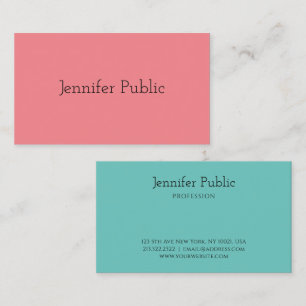Tarjeta De Visita Colores Elegantes Moderno Simple Plantilla Persona
