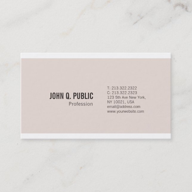 Tarjeta De Visita Colores elegantes modernos Moda sencilla (Anverso)